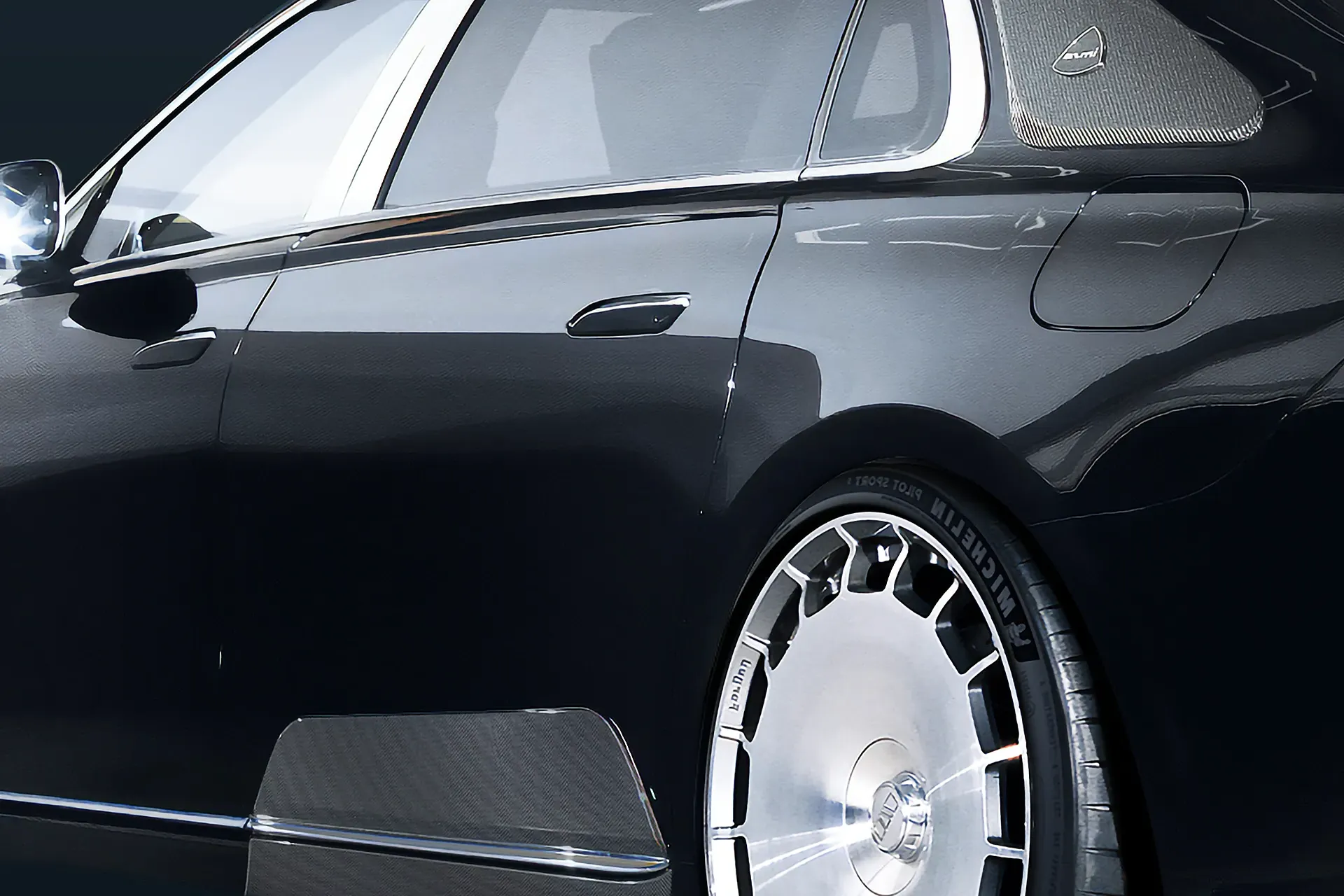 Seitenansicht des IMSA Maybach mit Fokus auf Fond und Besitzerposition